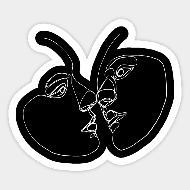 Lovers -inverted Sticker by Strayline